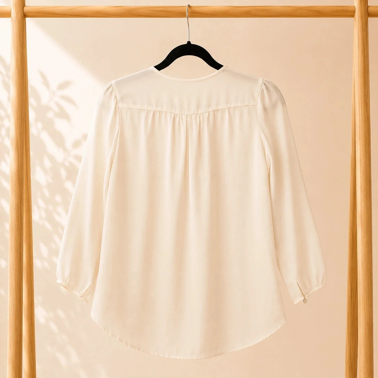Blusa H&M blanca con flores mangas 3/4 – Talla 34 (XS) – photo 2
